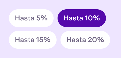 Porcentaje en la tarjeta de descuento compartida