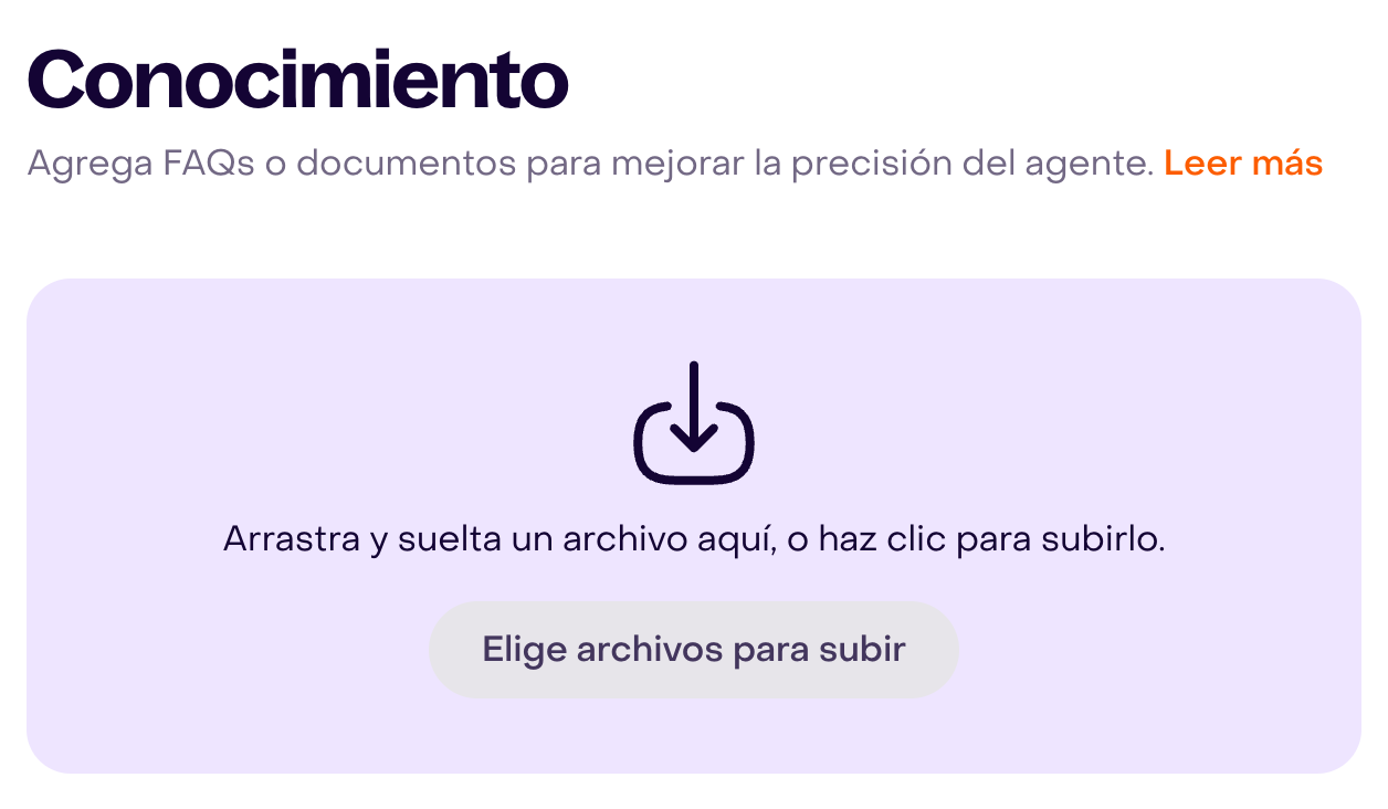 Conocimiento sin archivo elegido