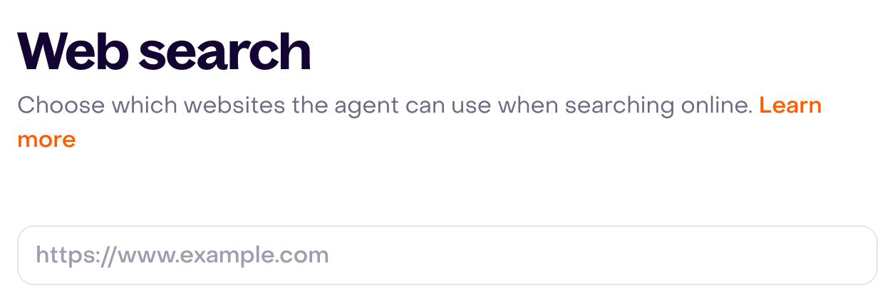 Empty web search with native placeholder