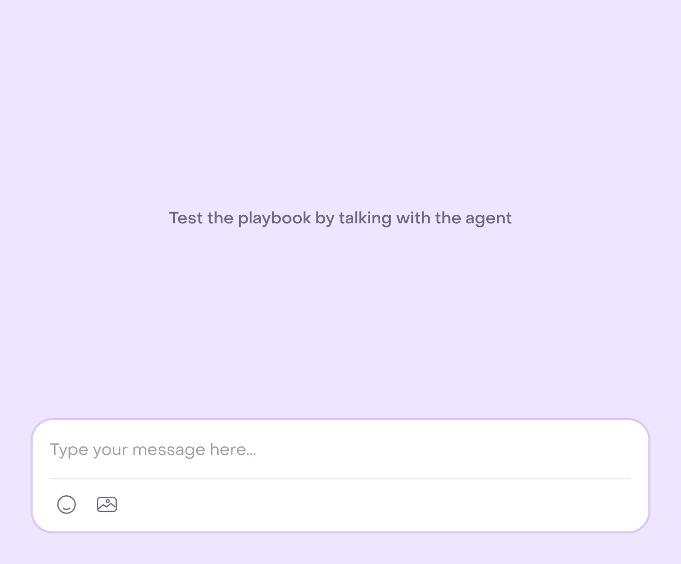 Real empty Playground in a fictional Custom Agent without running a test