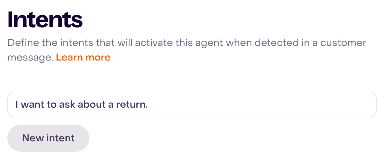 Intent phrase without addition or classification