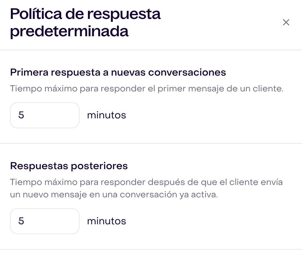 Política existente de respuesta sin cambios